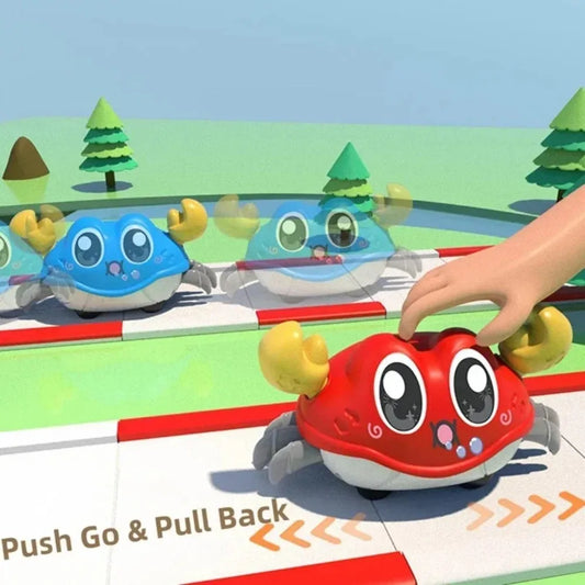 Fun Double Return Force Shake Simulation Crab Toy Baby Running Bubble Simulation Crab