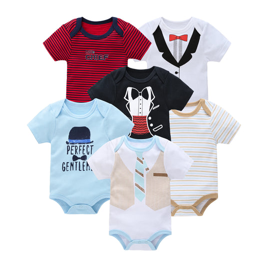 3/6 pcs a lot Baby Girls Clothes Cotton Short Sleeve Girl Bodysuit 0-12 Months Newborn