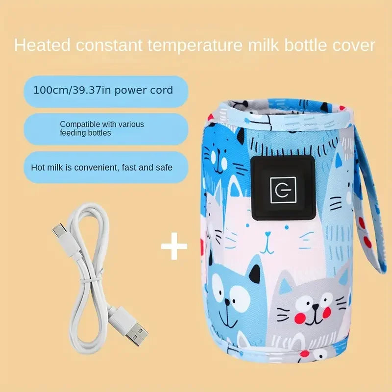 USB Milk Water Warmer, Travel Stroller Insulated Bag, Nursing Bottle Heater, Portable Bottle Feeding Warmer,