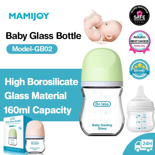 Anti-Choke Baby Bottle Newborn Glass Bottles 90/160ML Anti-flatulence Milk Feeding Bottles BPA Free 0-3 Month