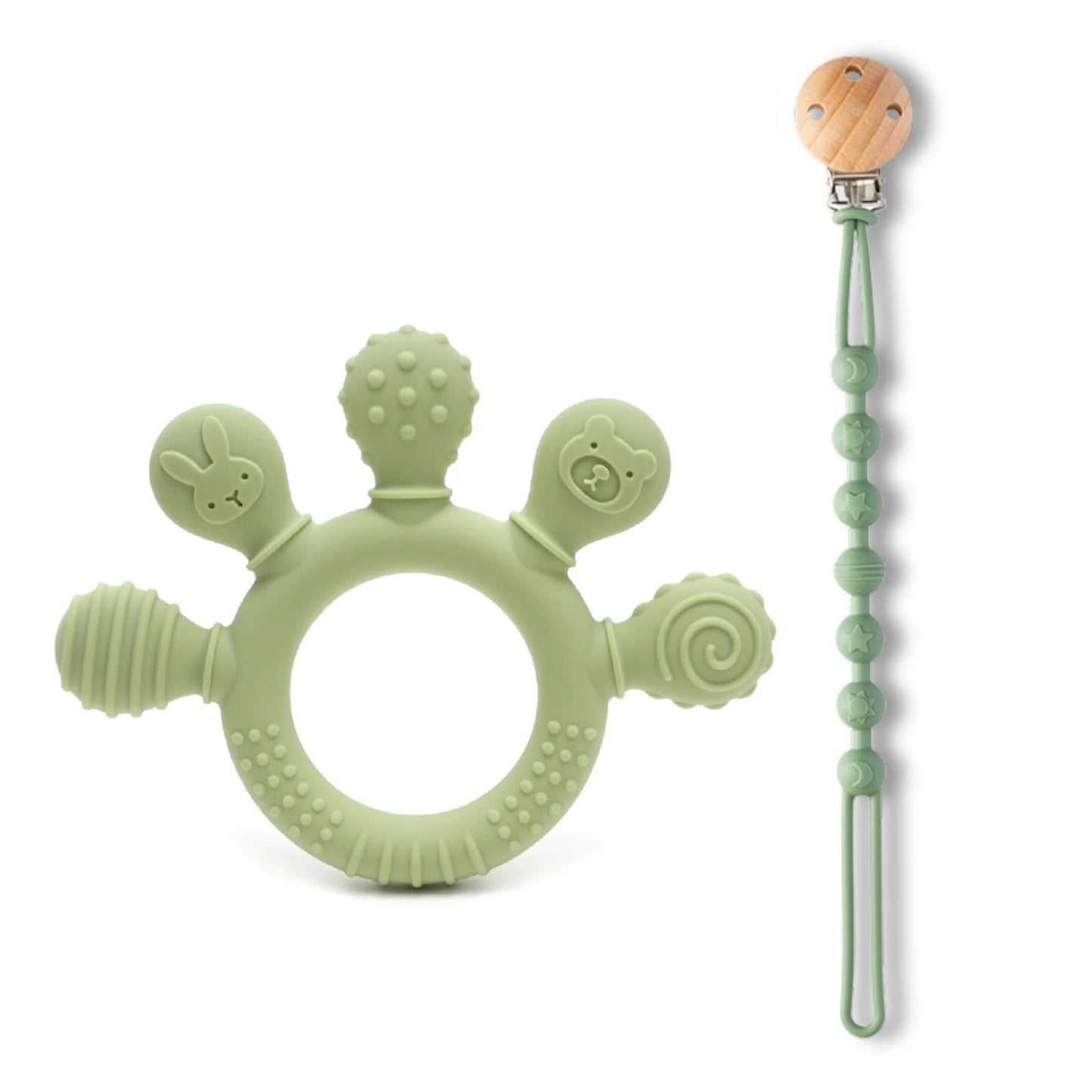Silicone Baby teether anxiety teething toys 0 12 months sensory gum relief soother