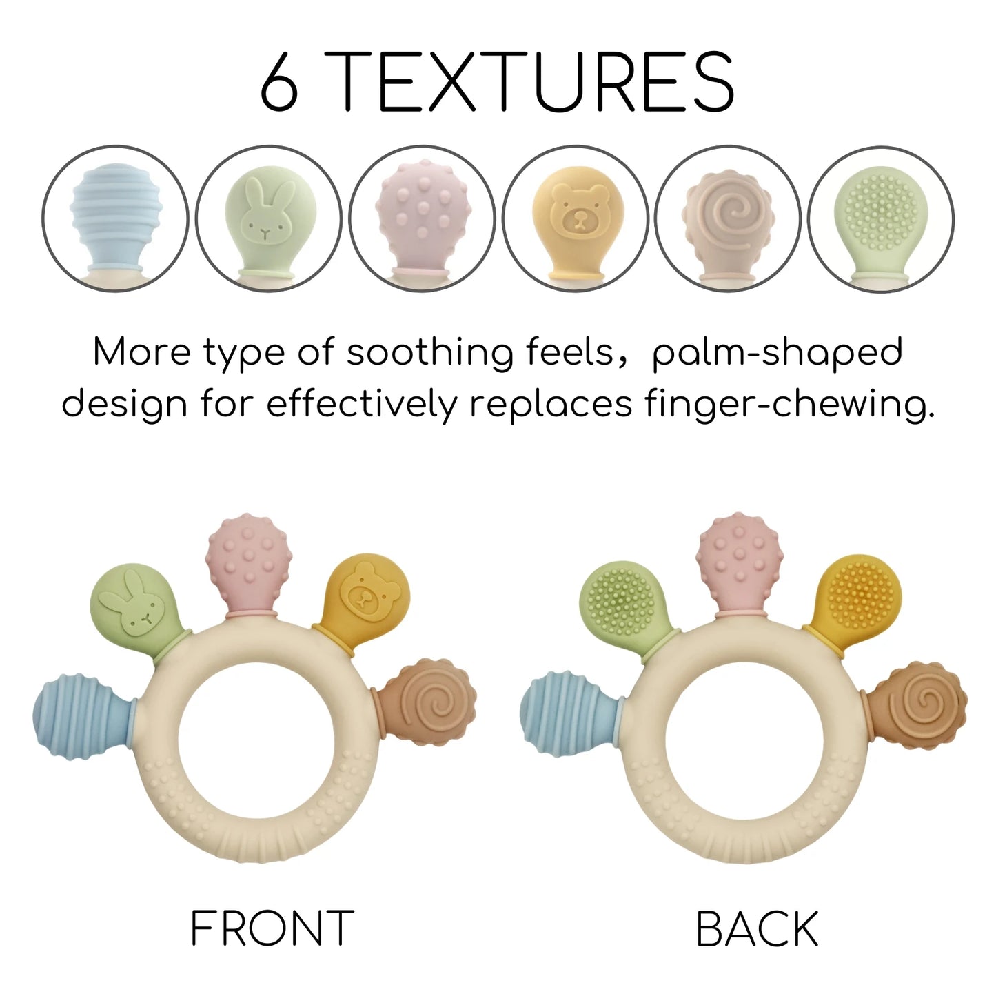 Silicone Baby teether anxiety teething toys 0 12 months sensory gum relief soother