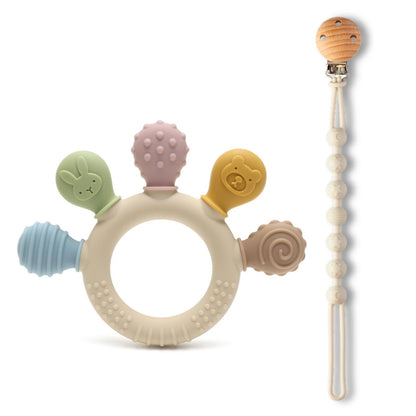 Silicone Baby teether anxiety teething toys 0 12 months sensory gum relief soother