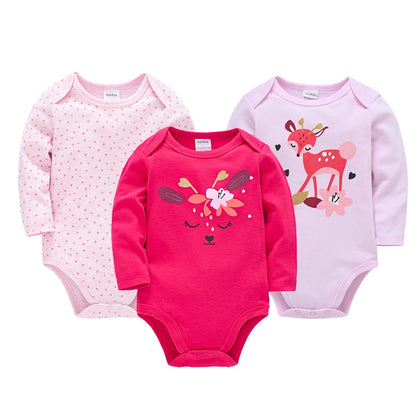 6 PCS 3 PCS Kavkas Baby Boys Girls Bodysuit Long Sleeve 100% Cotton Baby Clothes 0-12 months