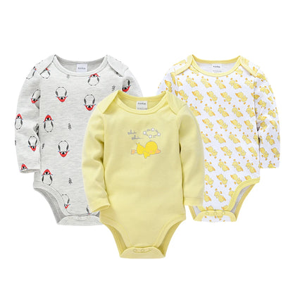 6 PCS 3 PCS Kavkas Baby Boys Girls Bodysuit Long Sleeve 100% Cotton Baby Clothes 0-12 months