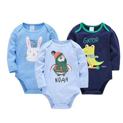6 PCS 3 PCS Kavkas Baby Boys Girls Bodysuit Long Sleeve 100% Cotton Baby Clothes 0-12 months
