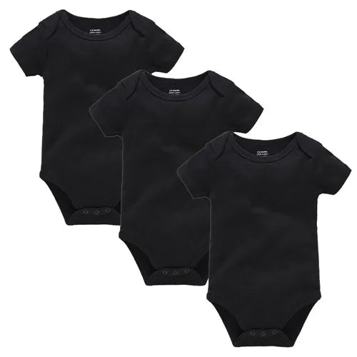Kavkas 3PCS 5PCS Baby Boys Girls Clothes Solid White Short Sleeve Cotton Baby Bodysuits 0-24 months  Jumpsuit