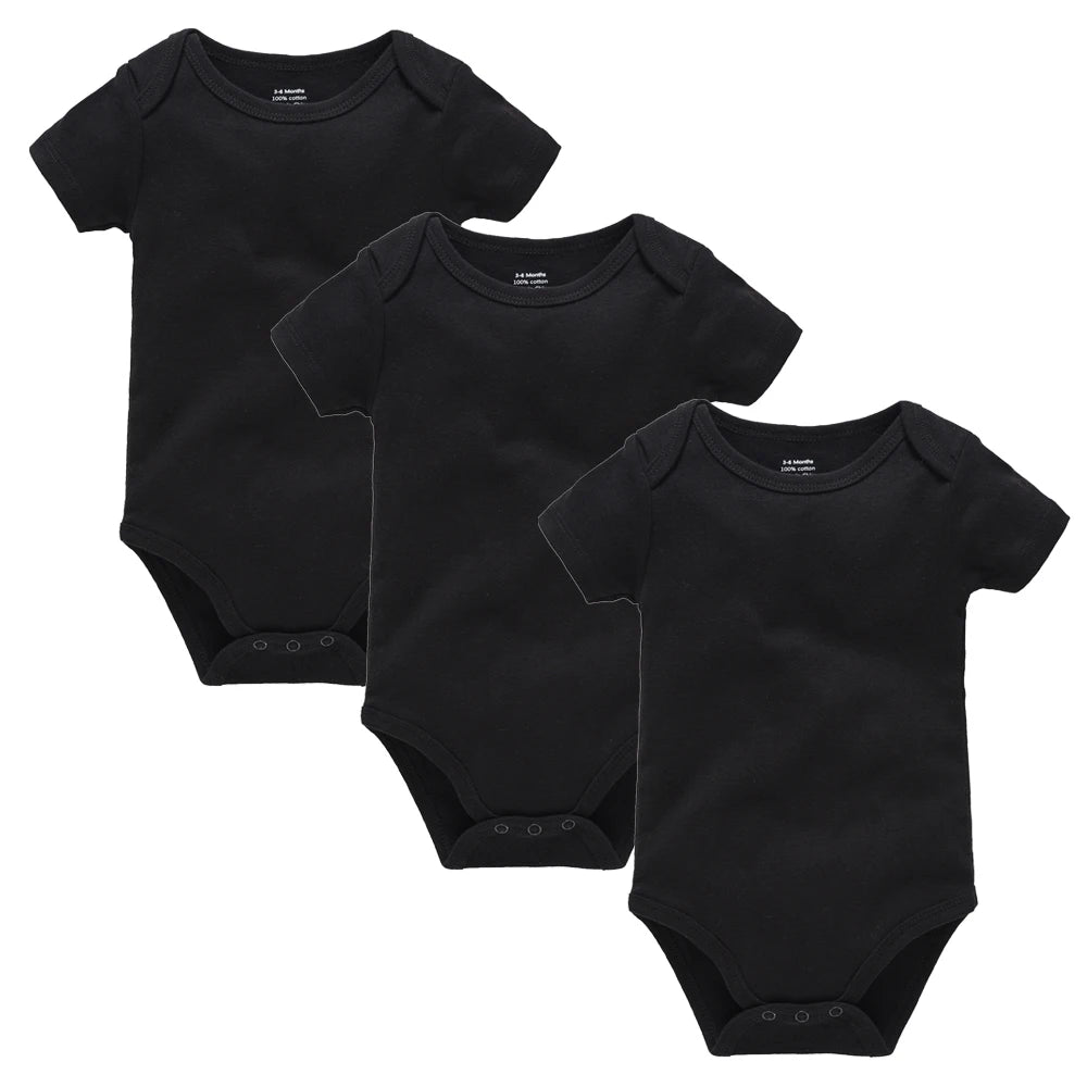 Kavkas 3PCS 5PCS Baby Boys Girls Clothes Solid White Short Sleeve Cotton Baby Bodysuits 0-24 months  Jumpsuit