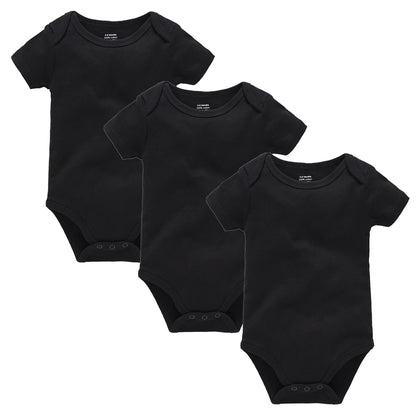 Kavkas 3PCS 5PCS Baby Boys Girls Clothes Solid White Short Sleeve Cotton Baby Bodysuits 0-24 months  Jumpsuit