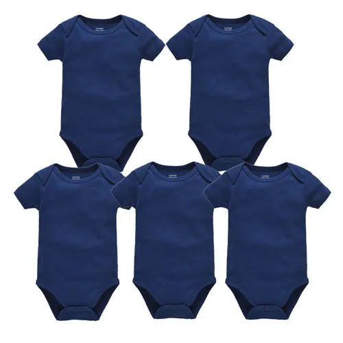 Kavkas 3PCS 5PCS Baby Boys Girls Clothes Solid White Short Sleeve Cotton Baby Bodysuits 0-24 months  Jumpsuit