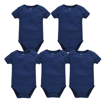 Kavkas 3PCS 5PCS Baby Boys Girls Clothes Solid White Short Sleeve Cotton Baby Bodysuits 0-24 months  Jumpsuit