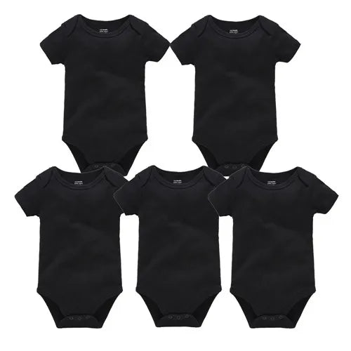 Kavkas 3PCS 5PCS Baby Boys Girls Clothes Solid White Short Sleeve Cotton Baby Bodysuits 0-24 months  Jumpsuit