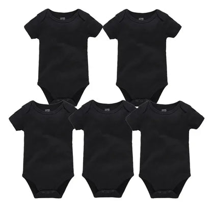 Kavkas 3PCS 5PCS Baby Boys Girls Clothes Solid White Short Sleeve Cotton Baby Bodysuits 0-24 months  Jumpsuit