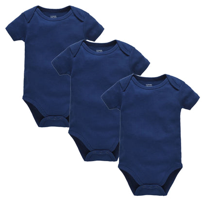 Kavkas 3PCS 5PCS Baby Boys Girls Clothes Solid White Short Sleeve Cotton Baby Bodysuits 0-24 months  Jumpsuit