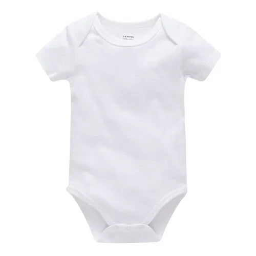 Kavkas 3PCS 5PCS Baby Boys Girls Clothes Solid White Short Sleeve Cotton Baby Bodysuits 0-24 months  Jumpsuit