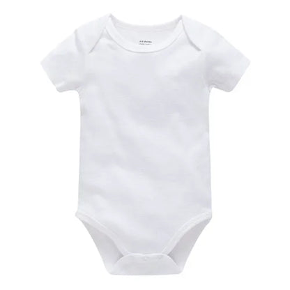 Kavkas 3PCS 5PCS Baby Boys Girls Clothes Solid White Short Sleeve Cotton Baby Bodysuits 0-24 months  Jumpsuit