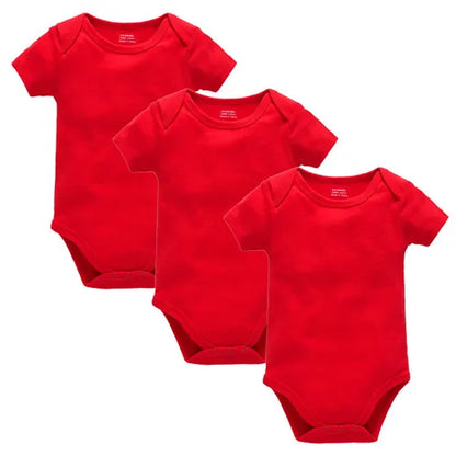 Kavkas 3PCS 5PCS Baby Boys Girls Clothes Solid White Short Sleeve Cotton Baby Bodysuits 0-24 months  Jumpsuit
