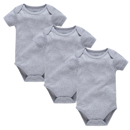 Kavkas 3PCS 5PCS Baby Boys Girls Clothes Solid White Short Sleeve Cotton Baby Bodysuits 0-24 months  Jumpsuit