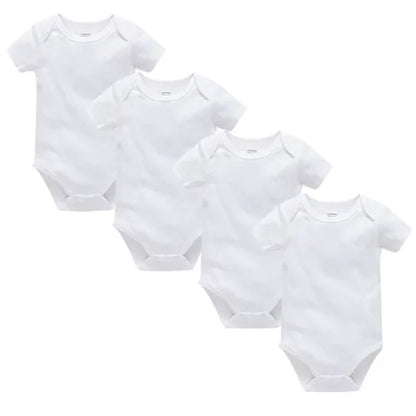 Kavkas 3PCS 5PCS Baby Boys Girls Clothes Solid White Short Sleeve Cotton Baby Bodysuits 0-24 months  Jumpsuit