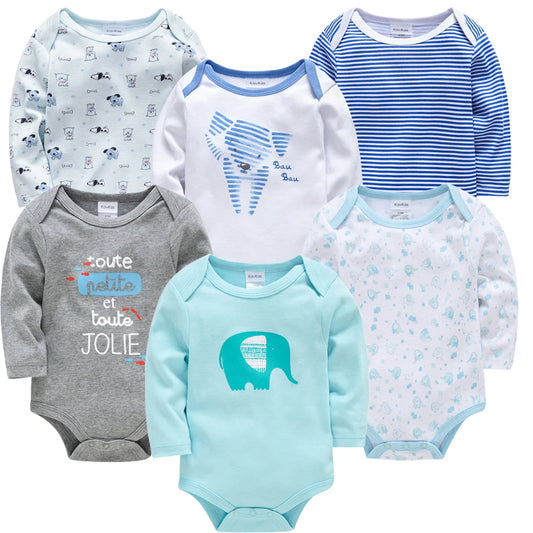 6 PCS 3 PCS Kavkas Baby Boys Girls Bodysuit Long Sleeve 100% Cotton Baby Clothes 0-12 months