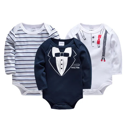 6 PCS 3 PCS Kavkas Baby Boys Girls Bodysuit Long Sleeve 100% Cotton Baby Clothes 0-12 months