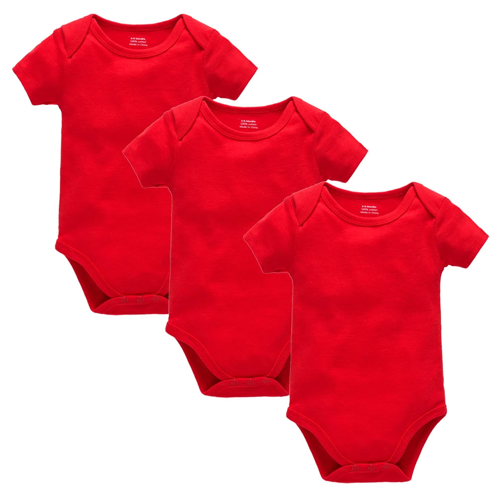 Kavkas 3PCS 5PCS Baby Boys Girls Clothes Solid White Short Sleeve Cotton Baby Bodysuits 0-24 months  Jumpsuit