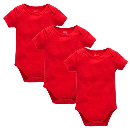 Kavkas 3PCS 5PCS Baby Boys Girls Clothes Solid White Short Sleeve Cotton Baby Bodysuits 0-24 months  Jumpsuit