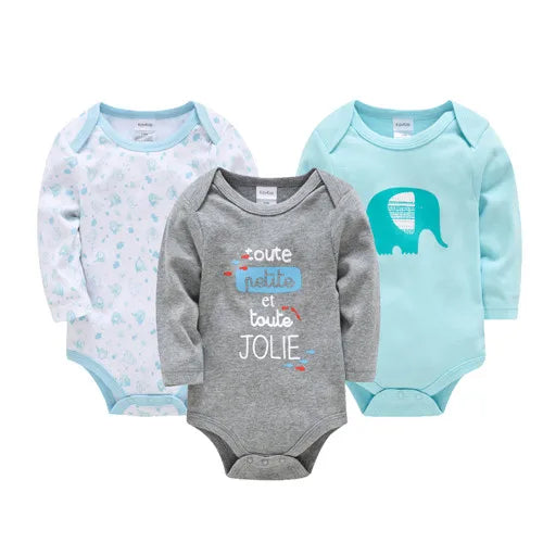 6 PCS 3 PCS Kavkas Baby Boys Girls Bodysuit Long Sleeve 100% Cotton Baby Clothes 0-12 months