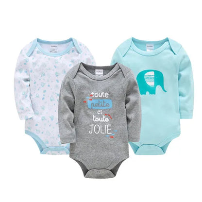 6 PCS 3 PCS Kavkas Baby Boys Girls Bodysuit Long Sleeve 100% Cotton Baby Clothes 0-12 months