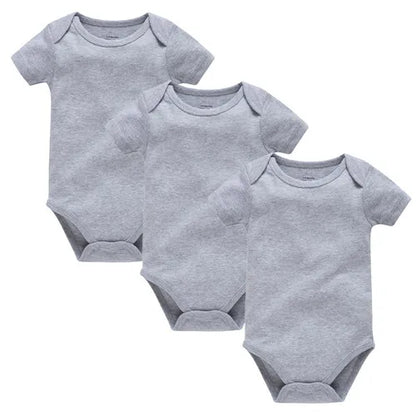 Kavkas 3PCS 5PCS Baby Boys Girls Clothes Solid White Short Sleeve Cotton Baby Bodysuits 0-24 months  Jumpsuit