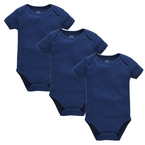 Kavkas 3PCS 5PCS Baby Boys Girls Clothes Solid White Short Sleeve Cotton Baby Bodysuits 0-24 months  Jumpsuit