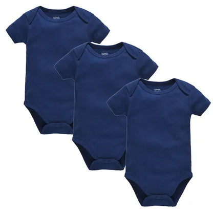 Kavkas 3PCS 5PCS Baby Boys Girls Clothes Solid White Short Sleeve Cotton Baby Bodysuits 0-24 months  Jumpsuit