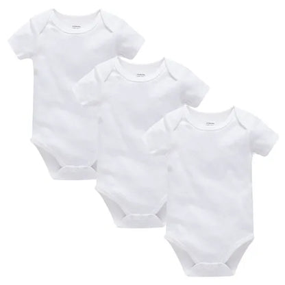 Kavkas 3PCS 5PCS Baby Boys Girls Clothes Solid White Short Sleeve Cotton Baby Bodysuits 0-24 months  Jumpsuit