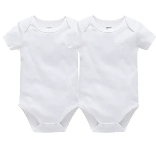 Kavkas 3PCS 5PCS Baby Boys Girls Clothes Solid White Short Sleeve Cotton Baby Bodysuits 0-24 months  Jumpsuit