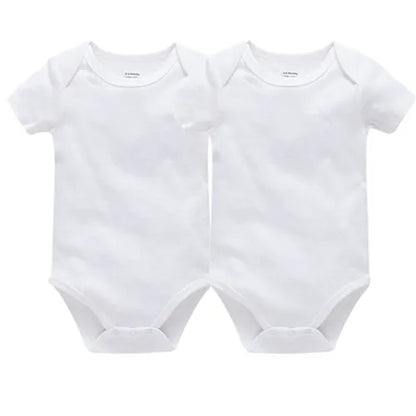 Kavkas 3PCS 5PCS Baby Boys Girls Clothes Solid White Short Sleeve Cotton Baby Bodysuits 0-24 months  Jumpsuit