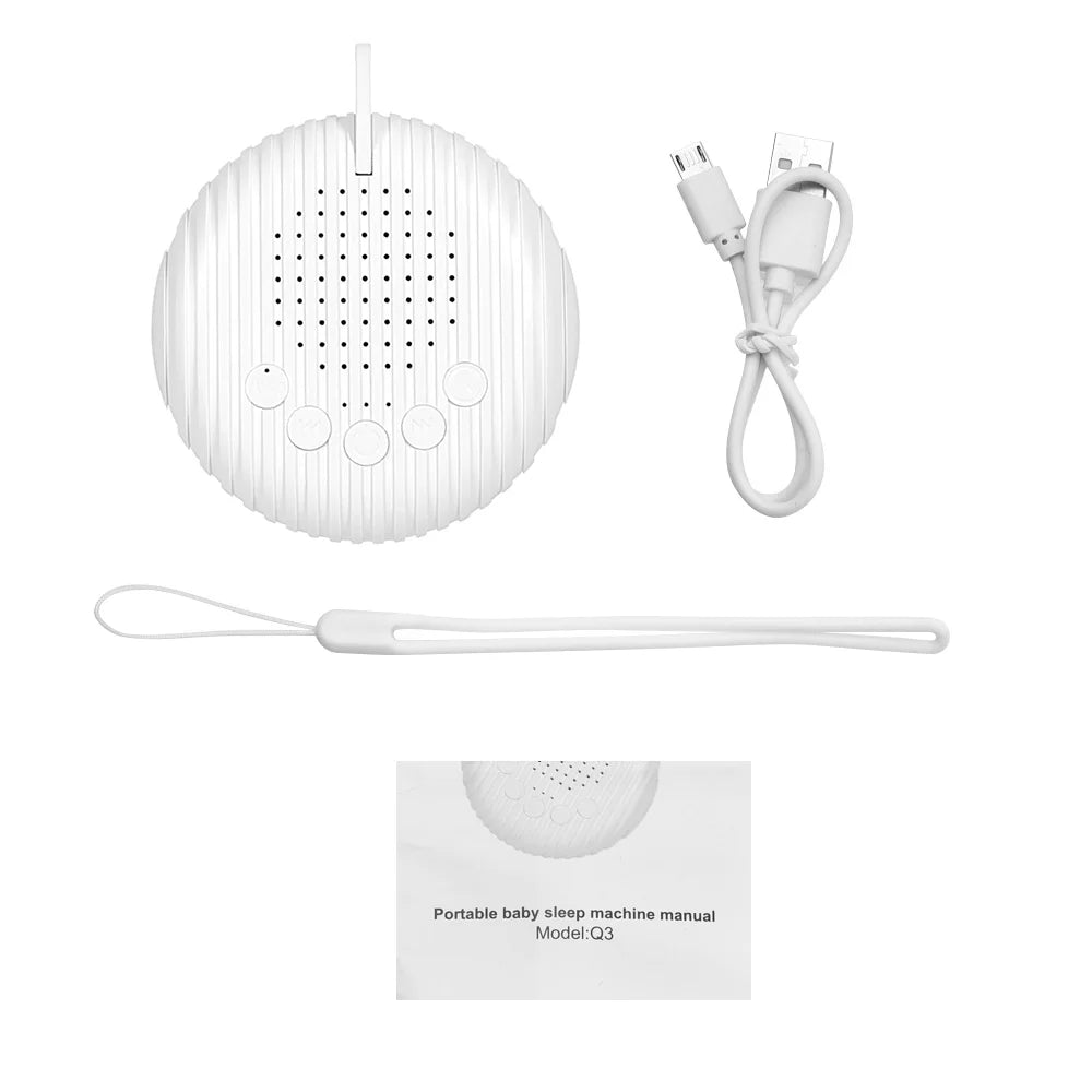 White Noise Sound MachineBaby Sleep Machine 10 Soothing Sounds Volume Adjustable Built-in Rechargeable Battery USB