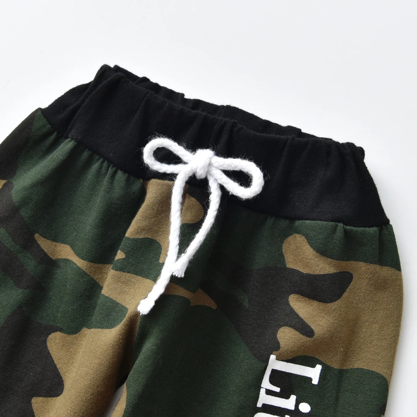 Newborn Baby Boy Clothes Long Sleeves Letter Print Romper Camouflage Long Pants Hat