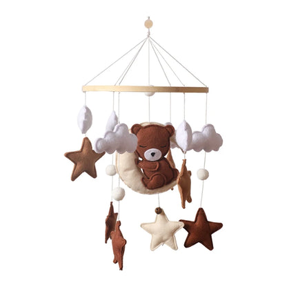 Baby Crib Mobile Rattle Toy 0-12Months Infant  Felt mobile Teddy Velvet Bear  Bell