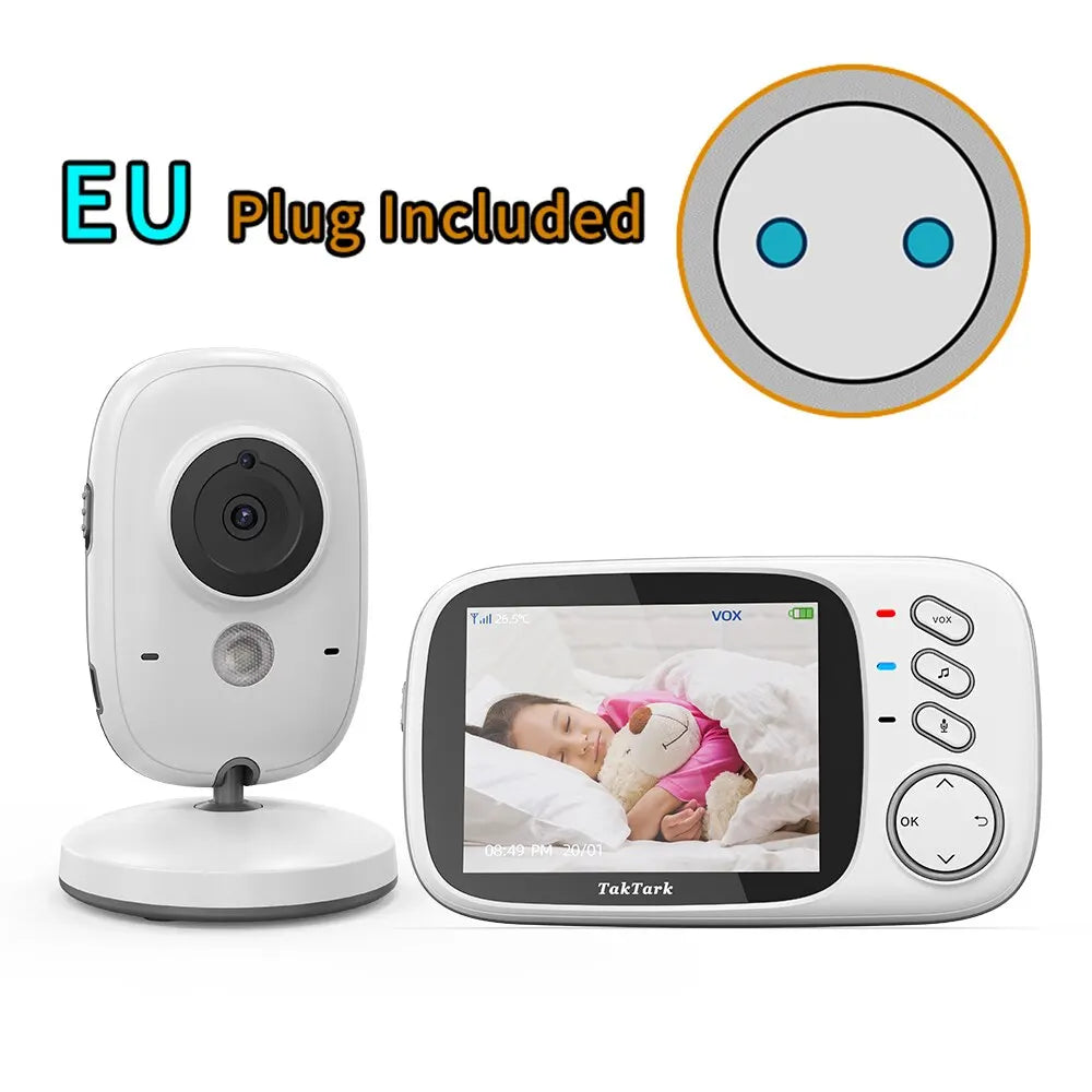 3.2 Inch Wireless Video Baby Monitor   Night Vision Two Way Intercom Temperature Monitoring