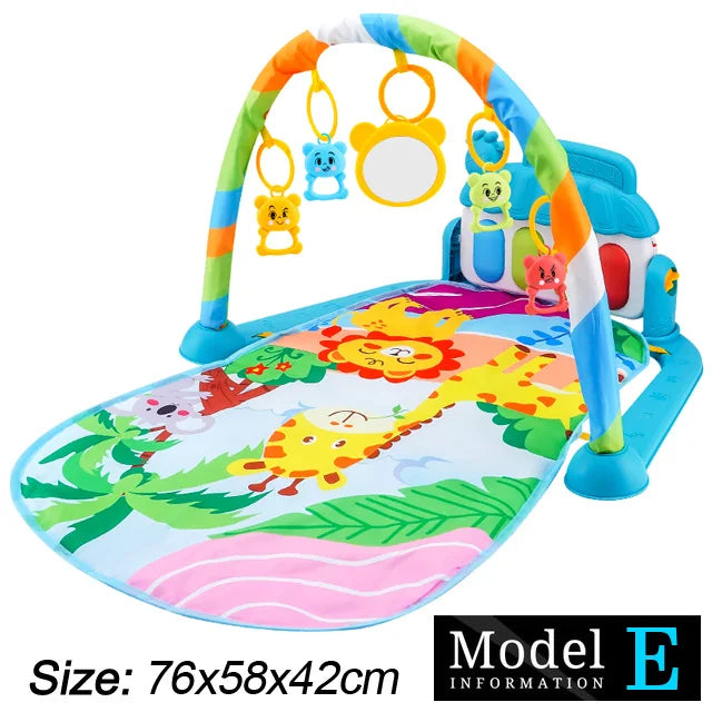 Baby Fitness Stand Music Play Gym Activity Toys Newborn Piano Game Pad Early Education 0-36 Months