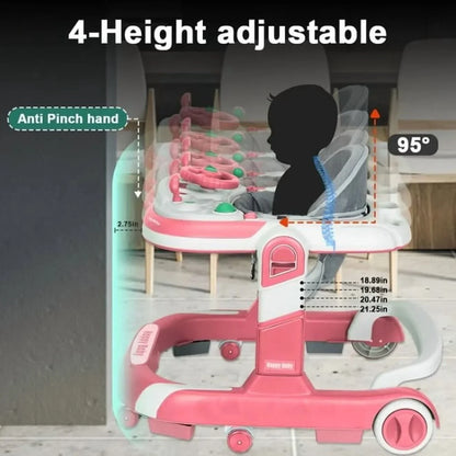 5 in 1 Baby Infant Walker Anti-Rollover Walker with Learning Toy for Infants anti-rollover Multifunctional