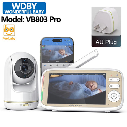 5 Inch Baby Monitor, Dual Control with Two Way and Audio Night Vision