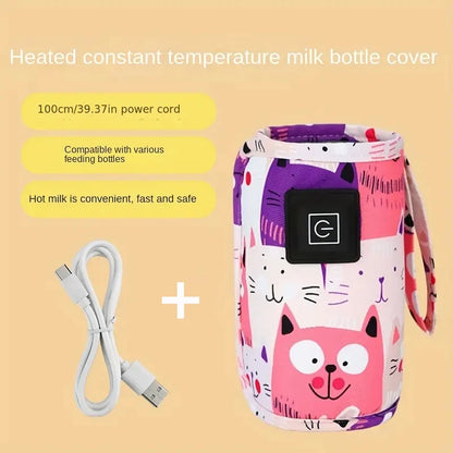 USB Milk Water Warmer, Travel Stroller Insulated Bag, Nursing Bottle Heater, Portable Bottle Feeding Warmer,