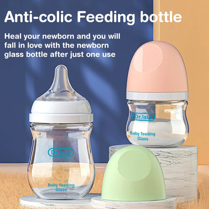 Anti-Choke Baby Bottle Newborn Glass Bottles 90/160ML Anti-flatulence Milk Feeding Bottles BPA Free 0-3 Month