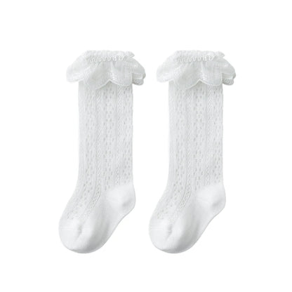 Summer Baby Girls Socks Toddler Bow Long Sock Kids Knee High Soft Cotton  Lace Socks 0-3Y