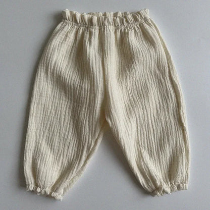 Organic Cotton Baby Pants Newborn Toddlers Print Soft Muslin Clothes Pants Capris