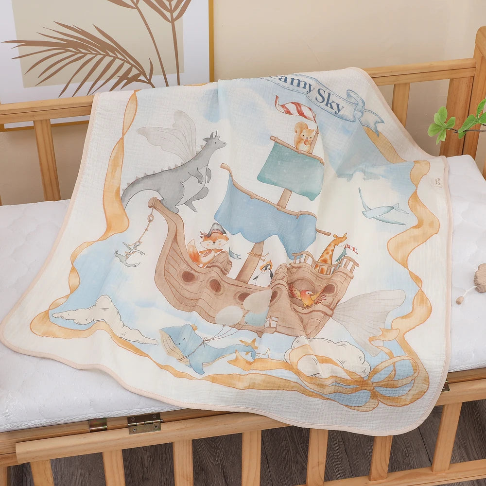 baby bath towel pure cotton gauze bath towel  absorbent newborn  blanket
