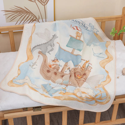 baby bath towel pure cotton gauze bath towel  absorbent newborn  blanket