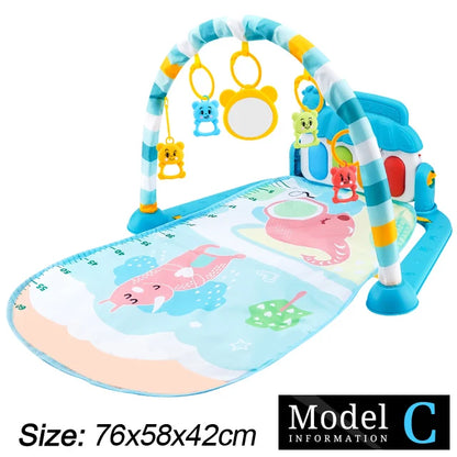 Baby Fitness Stand Music Play Gym Activity Toys Newborn Piano Game Pad Early Education 0-36 Months