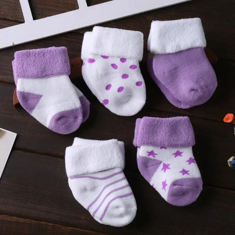 5Pairs/lot unisex Non-Skid Baby Shoe Socks 0-12months Cotton